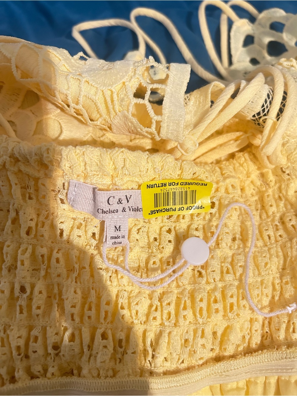 Chelsea & Violet Pale Yellow Lace Bandeau Bralette